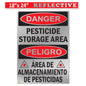 Danger - Pesticide Insecticide Storage Area OSHA WARNING Safety Hazard Label Sign Decal 6 mil Laminated Engineer Grade UV Protected ANSI NFPA Weather Resistant Indoor Outdoor 46440 126956