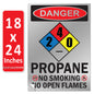Danger Propane No Smoking No Open Flames OSHA WARNING Safety Hazard Label Sign Decal 6 mil Laminated Engineer Grade UV Protected ANSI NFPA Fade/Weather Resistant Indoor Outdoor Use 103926