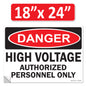 Danger High Voltage Authorized Personnel Only OSHA WARNING Label Sign Decal 6 mil Laminated Engineer Grade UV Protected Red Black White ANSI NFPA Weather Resistant Indoor Outdoor 123697