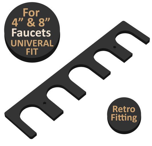 Slotted Replacement Waterline Escutcheon Deck Repair Plate for Kitchen or Bathroom Faucets - Universal Fit, Sink Cover Baseplate Reinforces Counters and Provides Stable Faucet Maintenance