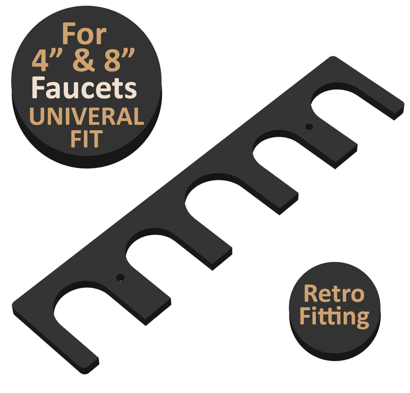 Slotted Replacement Waterline Escutcheon Deck Repair Plate for Kitchen or Bathroom Faucets - Universal Fit, Sink Cover Baseplate Reinforces Counters and Provides Stable Faucet Maintenance