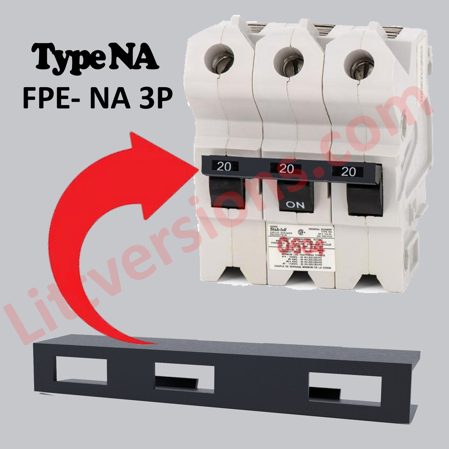 2-Pack HTNA Handle Ties for Federal Pioneer FPE Stab-Lok 3 Pole Breakers (NA/NB Type)