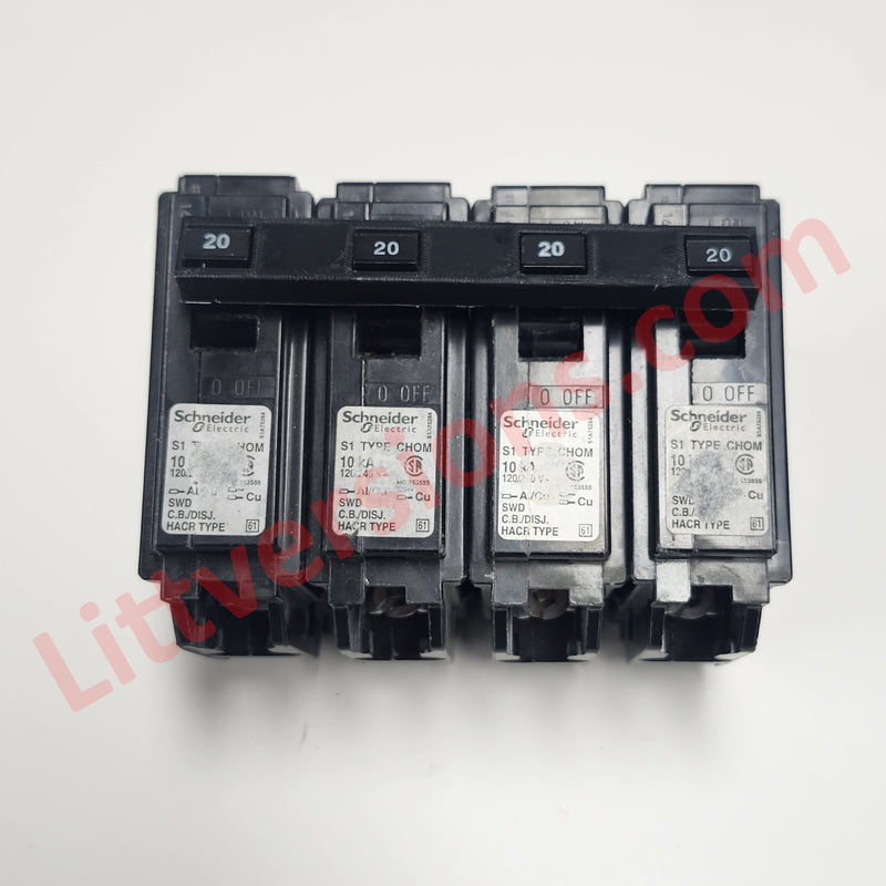 2 Pack Handle Tie Join 4 Single Pole or 4 Pole 1" Replacement for Square D Homeline Schneider Electric Breakers Common Trip CHOM Breakers HOMT HT Circuit Breaker