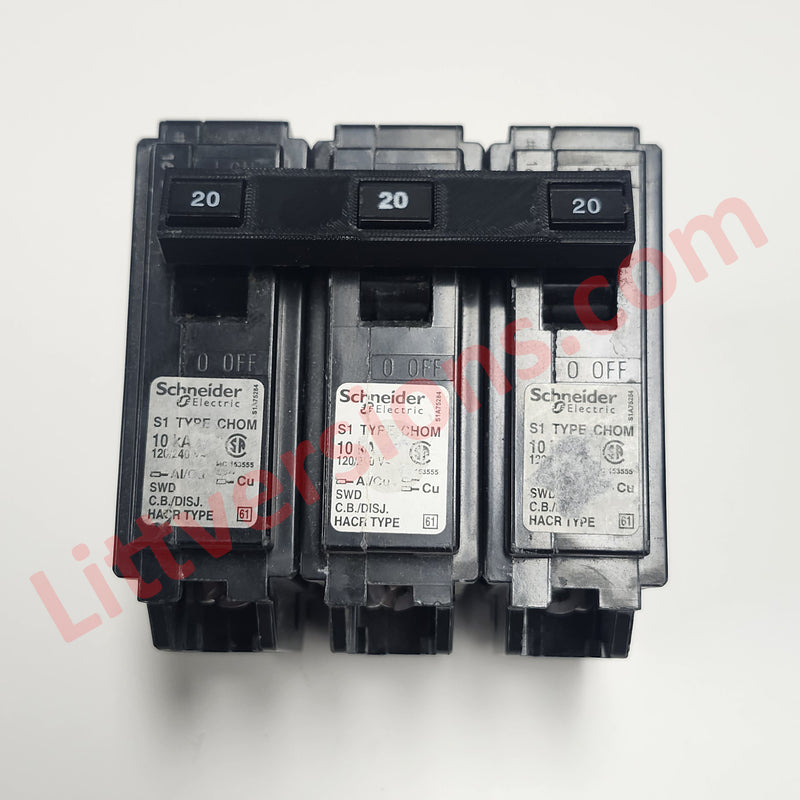 2 Pack Handle Tie Join 3 Single Pole or 3 Pole 1" Replacement for Square D Homeline Schneider Electric Breakers Common Trip CHOM Breakers HOMT HT Circuit Breaker