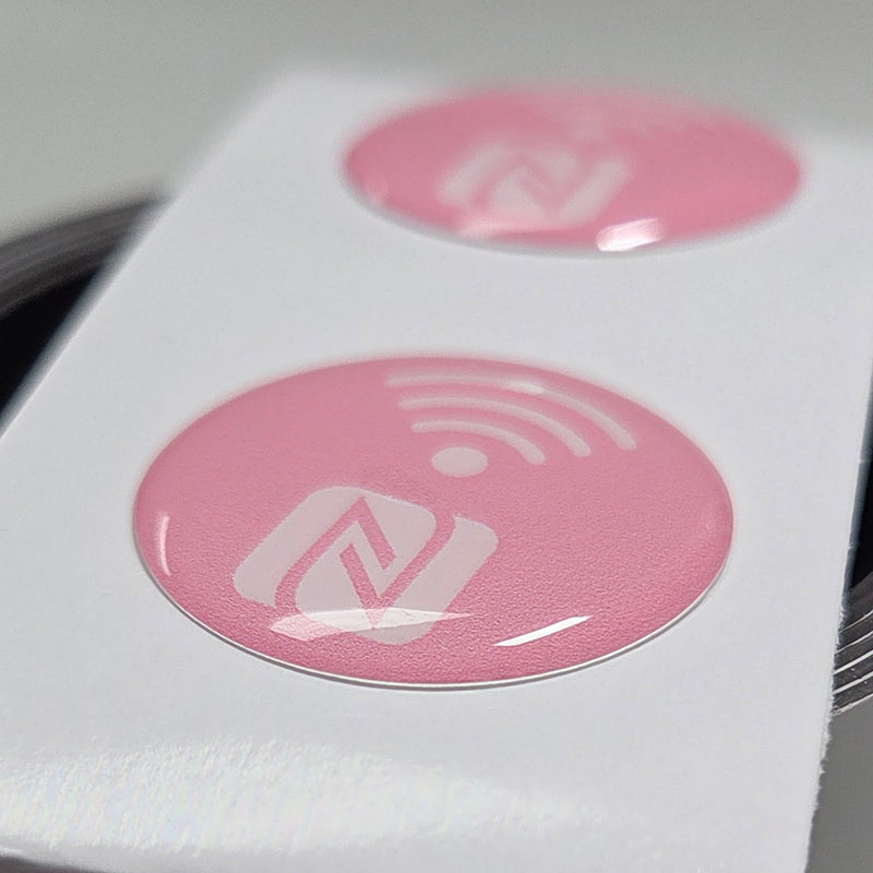 Round/Square Epoxy NFC Labels Stickers, NTAG213 Tag 144 Bytes Writable Memory, Fully Programmable Waterproof Smart Decals for Apple, Android, Home Automation NFC-Enabled Devices
