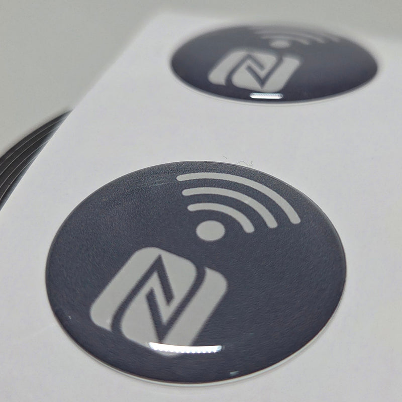Round/Square Epoxy NFC Labels Stickers, NTAG213 Tag 144 Bytes Writable Memory, Fully Programmable Waterproof Smart Decals for Apple, Android, Home Automation NFC-Enabled Devices