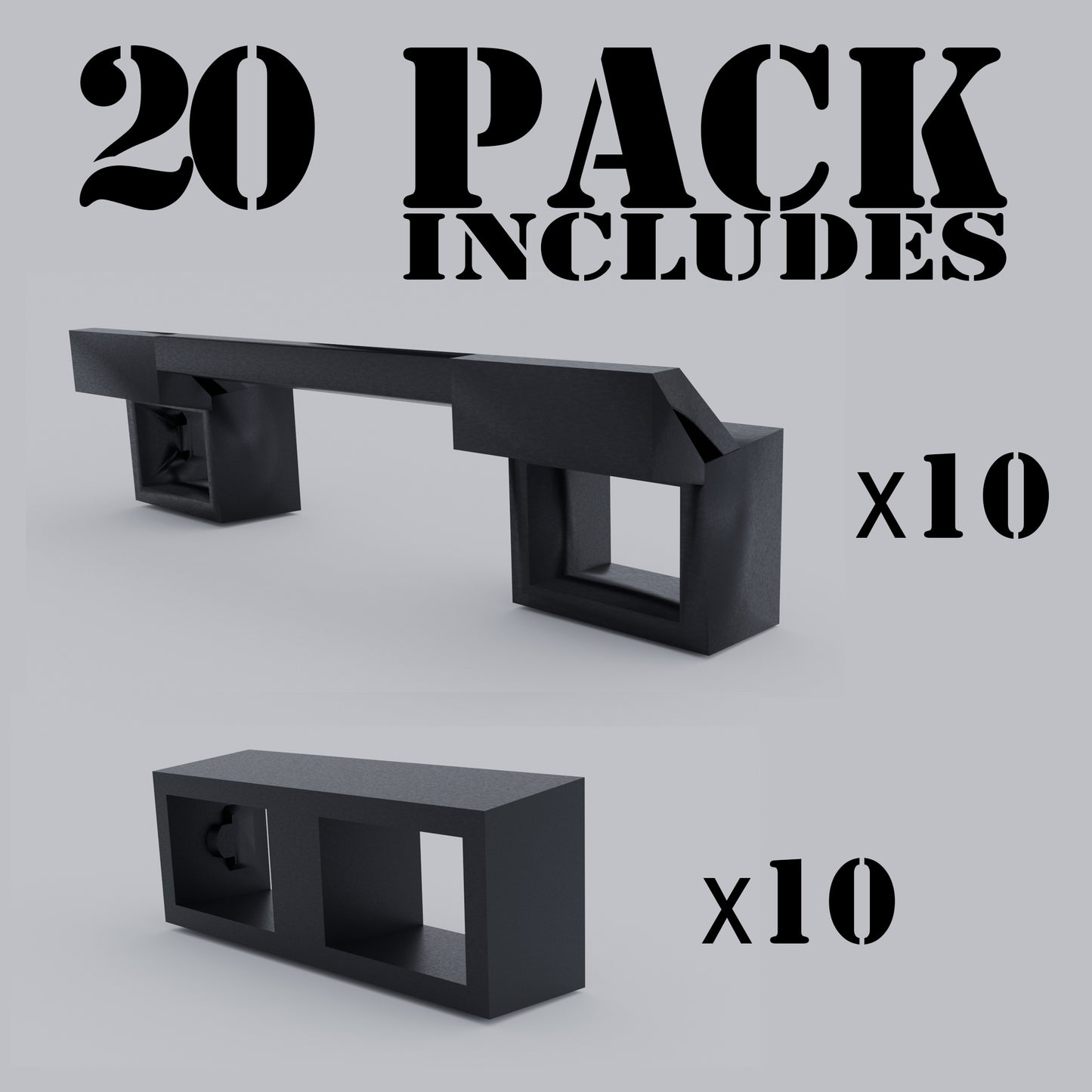 20 Pack 10 Outside and 10 Inside Handle Ties for Joining Two Tandem Siemens Breakers Common Trip QTH2