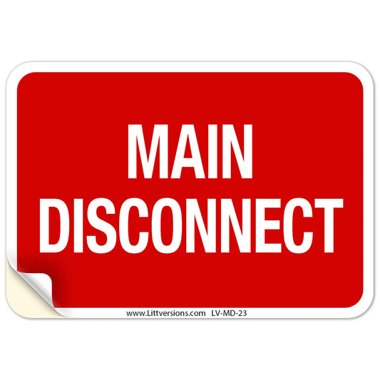 Main Disconnect Electrical Notice Sign Symbol Label