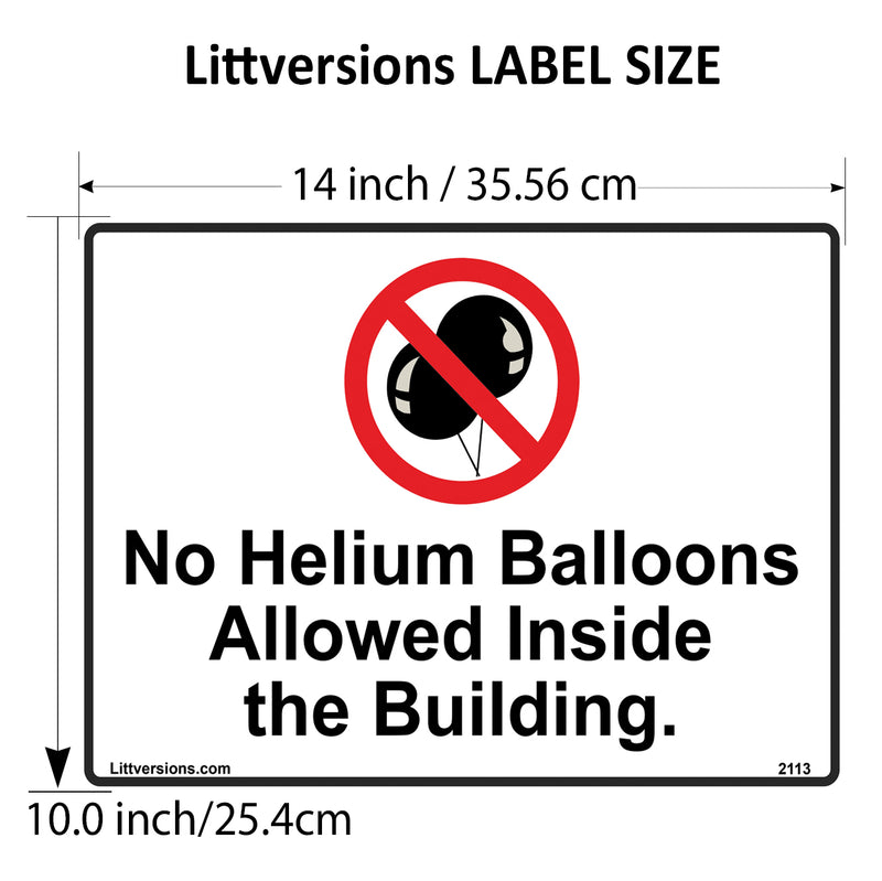 No Balloons Label Sign Decal - Laminated Vinyl Waterproof, High-Visibility Universal Latex Allergy Awareness Safety Signs for Schools, Daycares, Hospitals, & Venues