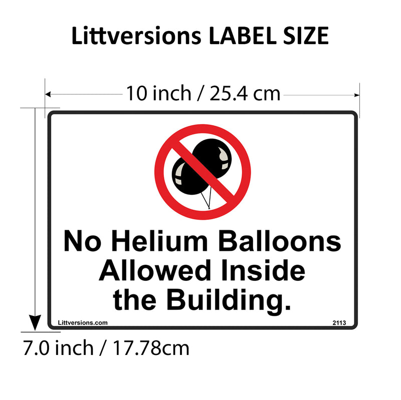 No Balloons Label Sign Decal - Laminated Vinyl Waterproof, High-Visibility Universal Latex Allergy Awareness Safety Signs for Schools, Daycares, Hospitals, & Venues