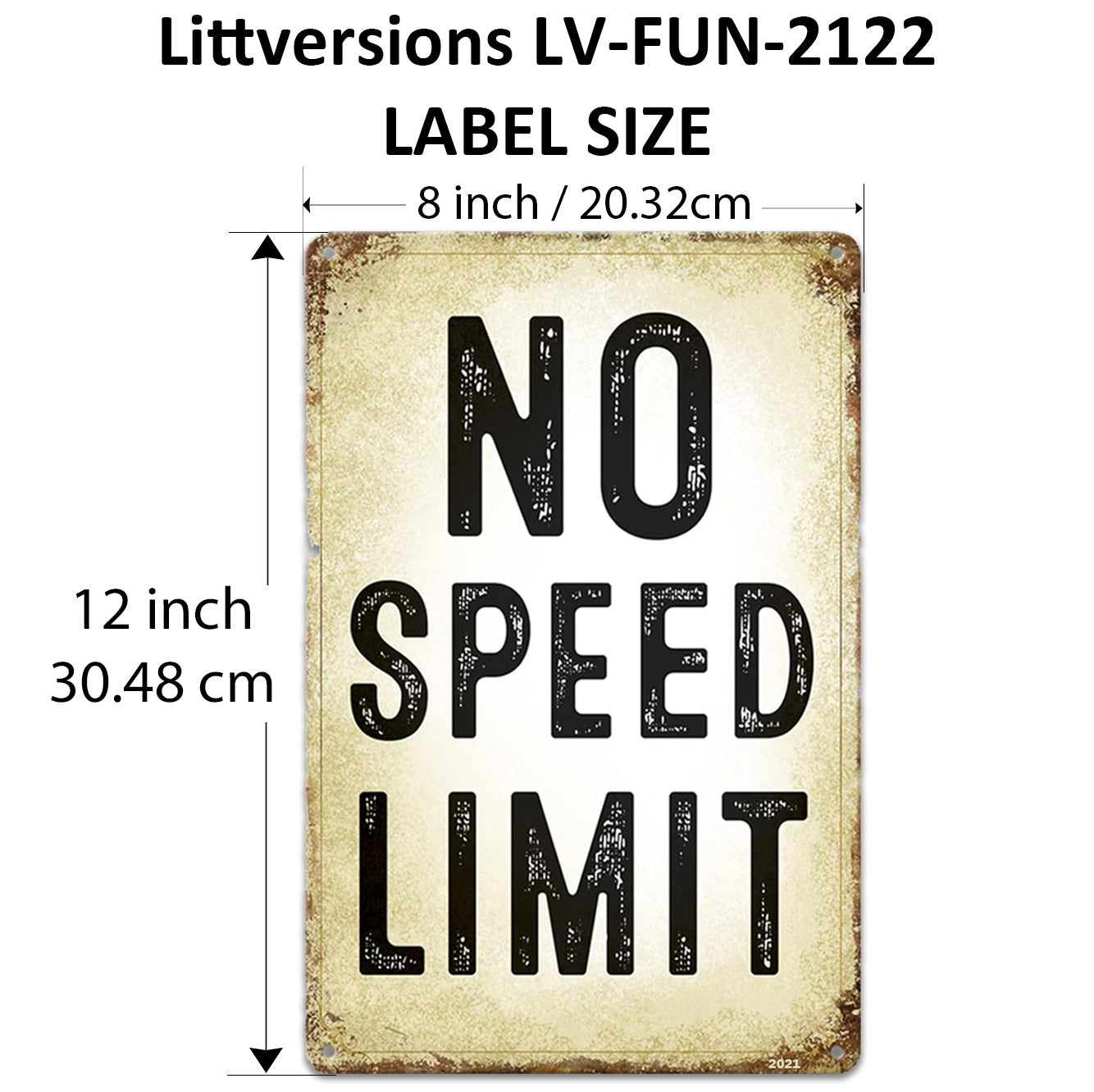 2 Pack  8"x12" Vintage Funny Bar Signs Vinyl Laminated Decals "No Speed Limit" & "Beer limit" Unique Gift Beer & Cocktail Lovers Home Bar Basement Garage Man Cave Rustic Art Poster Pub