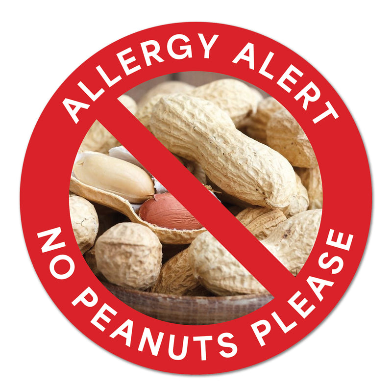Allergy Safety Labels 1.5/3" Stickers - Food Allergies Awareness Safety Decals for School, Daycare, Lunch Boxes, and Food Containers-High-Visibility Vinyl Waterproof