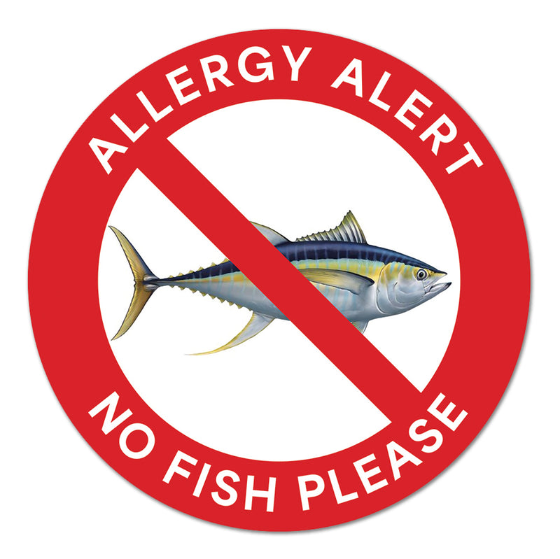Allergy Safety Labels 1.5/3" Stickers - Food Allergies Awareness Safety Decals for School, Daycare, Lunch Boxes, and Food Containers-High-Visibility Vinyl Waterproof