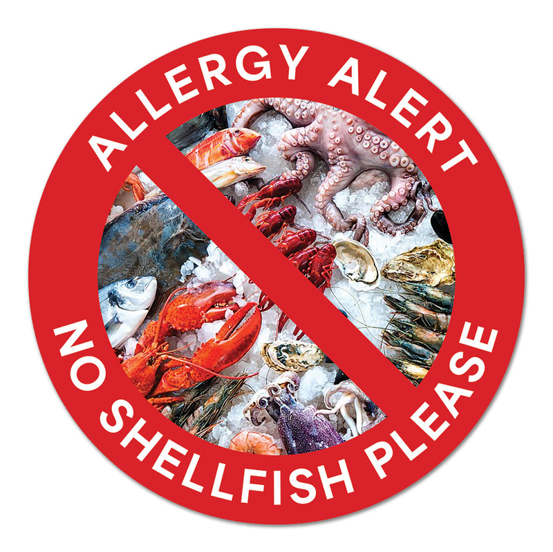 Allergy Safety Labels 1.5/3" Stickers - Food Allergies Awareness Safety Decals for School, Daycare, Lunch Boxes, and Food Containers-High-Visibility Vinyl Waterproof