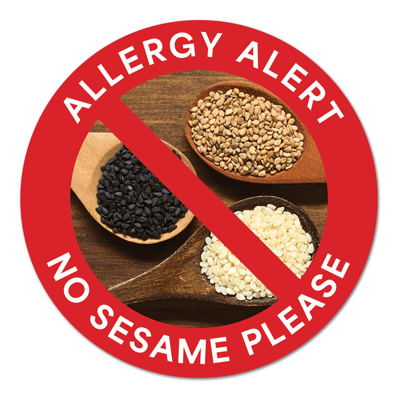 Allergy Safety Labels 1.5/3" Stickers - Food Allergies Awareness Safety Decals for School, Daycare, Lunch Boxes, and Food Containers-High-Visibility Vinyl Waterproof
