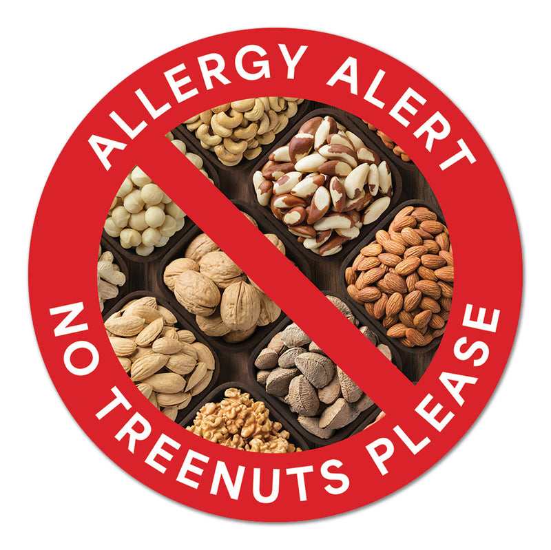 Allergy Safety Labels 1.5/3" Stickers - Food Allergies Awareness Safety Decals for School, Daycare, Lunch Boxes, and Food Containers-High-Visibility Vinyl Waterproof