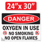 Danger Oxygen In Use No Smoking No Open Flames OSHA WARNING Safety Hazard Label Sign Decal 6 mil Laminated Engineer Grade UV Protected ANSI NFPA Weather Resistant Indoor Outdoor 42664