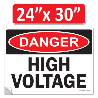 Danger High Voltage OSHA WARNING Safety Label Sign Decal 6 mil Laminated Engineer Grade UV Protected Red Black White ANSI NFPA Weather Resistant Indoor Outdoor Use 84877 84875 84876 89173