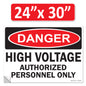 Danger High Voltage Authorized Personnel Only OSHA WARNING Label Sign Decal 6 mil Laminated Engineer Grade UV Protected Red Black White ANSI NFPA Weather Resistant Indoor Outdoor 123697