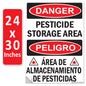 Danger - Pesticide Insecticide Storage Area OSHA WARNING Safety Hazard Label Sign Decal 6 mil Laminated Engineer Grade UV Protected ANSI NFPA Weather Resistant Indoor Outdoor 46440 126956