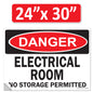 Danger Electrical Room, No Storage Permitted OSHA WARNING Safety Hazard Label Sign Decal 6 mil Laminated Engineer Grade UV Protected ANSI NFPA Weather Resistant Indoor Outdoor Use 127004