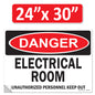 Danger Electrical Room, Unauthorized Personnel Keep Out OSHA WARNING Safety Hazard Label Sign Decal 6 mil Laminated Engineer Grade UV Protected ANSI NFPA Weather Resistant Indoor Outdoor
