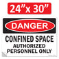 Danger Confined Space Authorized Personnel Only OSHA WARNING Safety Label Sign Decal 6 mil Laminated Engineer Grade UV Protected ANSI NFPA Fade/Weather Resistant Indoor Outdoor 83828