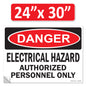 Danger Electrical Hazard, Authorized Personnel Only OSHA WARNING Safety Label Sign Decal 6 mil Laminated Engineer Grade UV Protected ANSI NFPA Weather Resistant Indoor Outdoor Use 40656