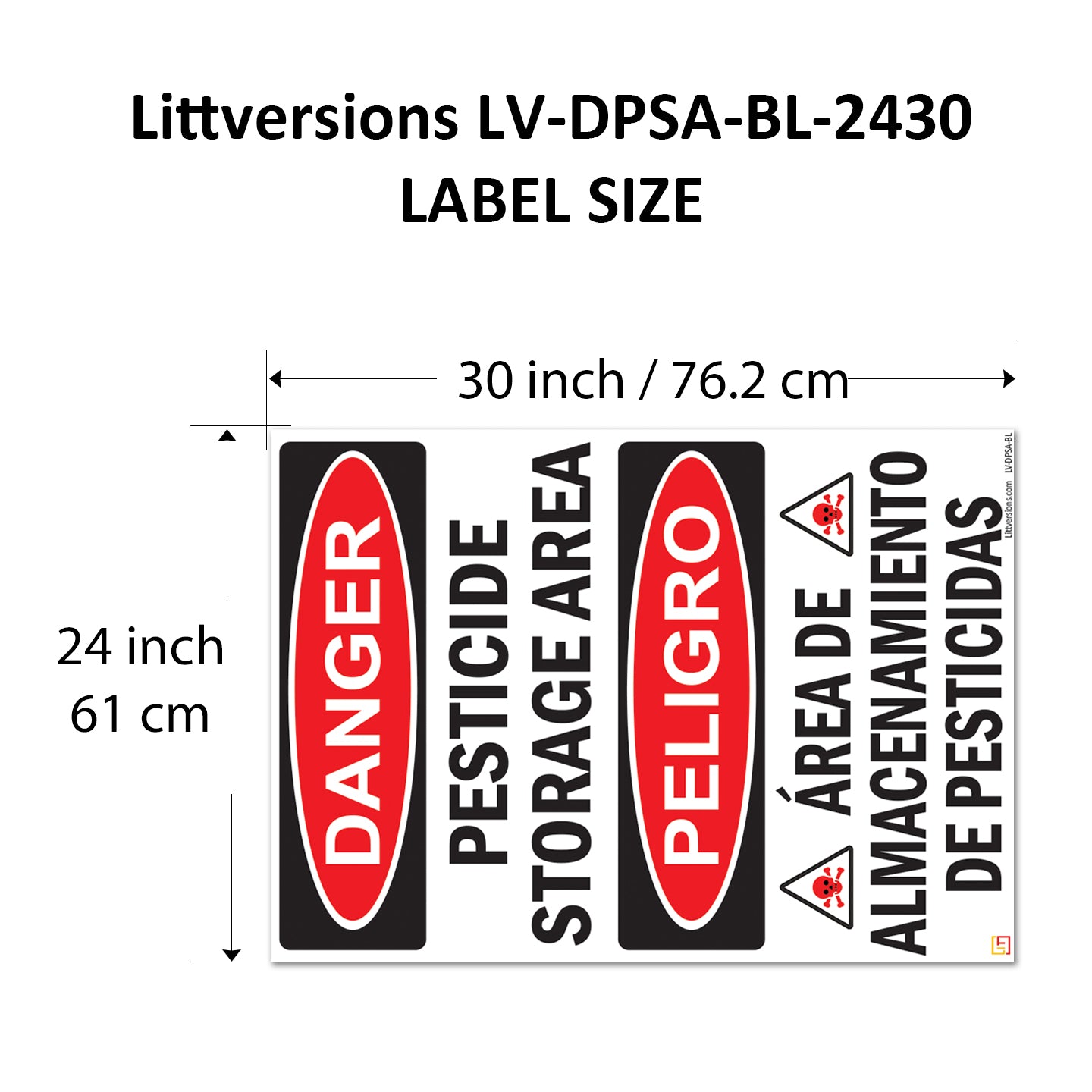 Danger - Pesticide Insecticide Storage Area OSHA WARNING Safety Hazard Label Sign Decal 6 mil Laminated Engineer Grade UV Protected ANSI NFPA Weather Resistant Indoor Outdoor 46440 126956