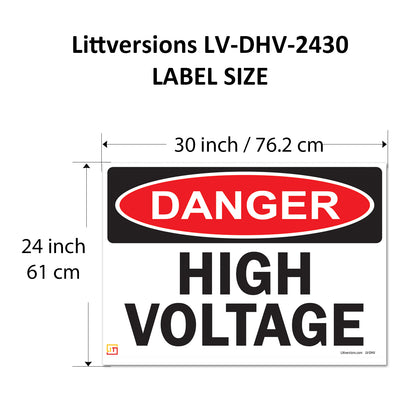 Danger High Voltage OSHA WARNING Safety Label Sign Decal 6 mil Laminated Engineer Grade UV Protected Red Black White ANSI NFPA Weather Resistant Indoor Outdoor Use 84877 84875 84876 89173