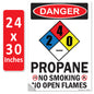 Danger Propane No Smoking No Open Flames OSHA WARNING Safety Hazard Label Sign Decal 6 mil Laminated Engineer Grade UV Protected ANSI NFPA Fade/Weather Resistant Indoor Outdoor Use 103926