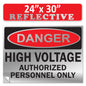 Danger High Voltage Authorized Personnel Only OSHA WARNING Label Sign Decal 6 mil Laminated Engineer Grade UV Protected Red Black White ANSI NFPA Weather Resistant Indoor Outdoor 123697