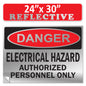 Danger Electrical Hazard, Authorized Personnel Only OSHA WARNING Safety Label Sign Decal 6 mil Laminated Engineer Grade UV Protected ANSI NFPA Weather Resistant Indoor Outdoor Use 40656