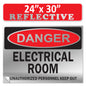 Danger Electrical Room, Unauthorized Personnel Keep Out OSHA WARNING Safety Hazard Label Sign Decal 6 mil Laminated Engineer Grade UV Protected ANSI NFPA Weather Resistant Indoor Outdoor