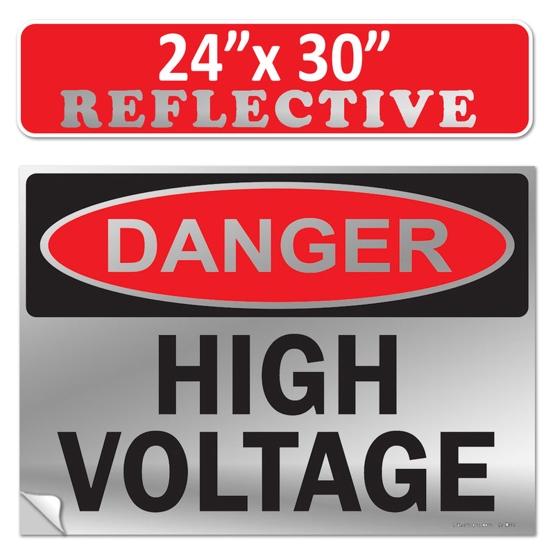 Danger High Voltage OSHA WARNING Safety Label Sign Decal 6 mil Laminated Engineer Grade UV Protected Red Black White ANSI NFPA Weather Resistant Indoor Outdoor Use 84877 84875 84876 89173