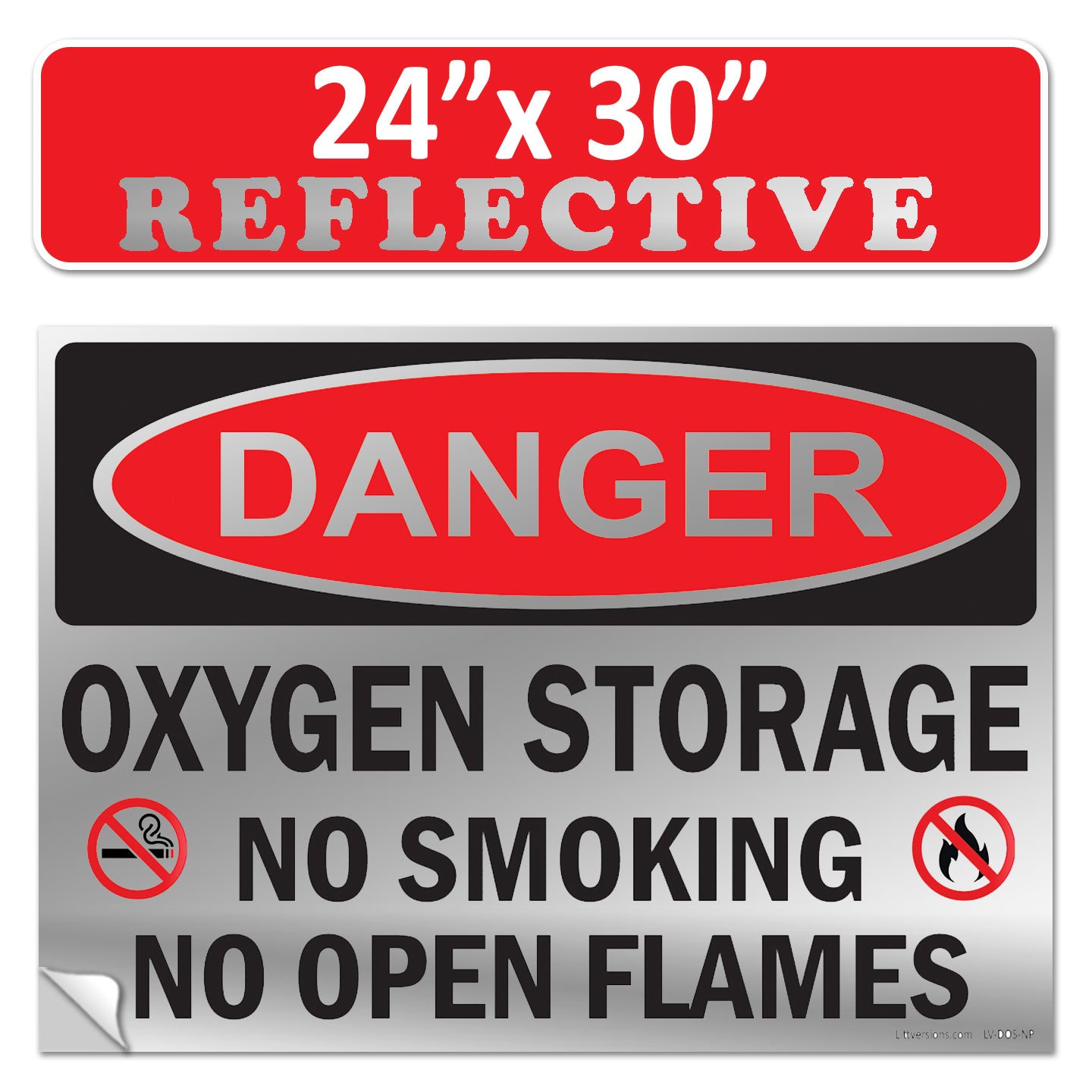 Danger Oxygen Storage No Smoking No Open Flames OSHA WARNING Safety Hazard Label Sign Decal 6 mil Laminated Engineer Grade UV Protected ANSI NFPA Weather Resistant Indoor Outdoor 103927