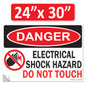Danger Electrical Shock Hazard Do Not Touch OSHA WARNING Label Sign Decal 6 mil Laminated Engineer Grade UV Protected Red Black White ANSI NFPA Weather Resistant Indoor Outdoor use 127016