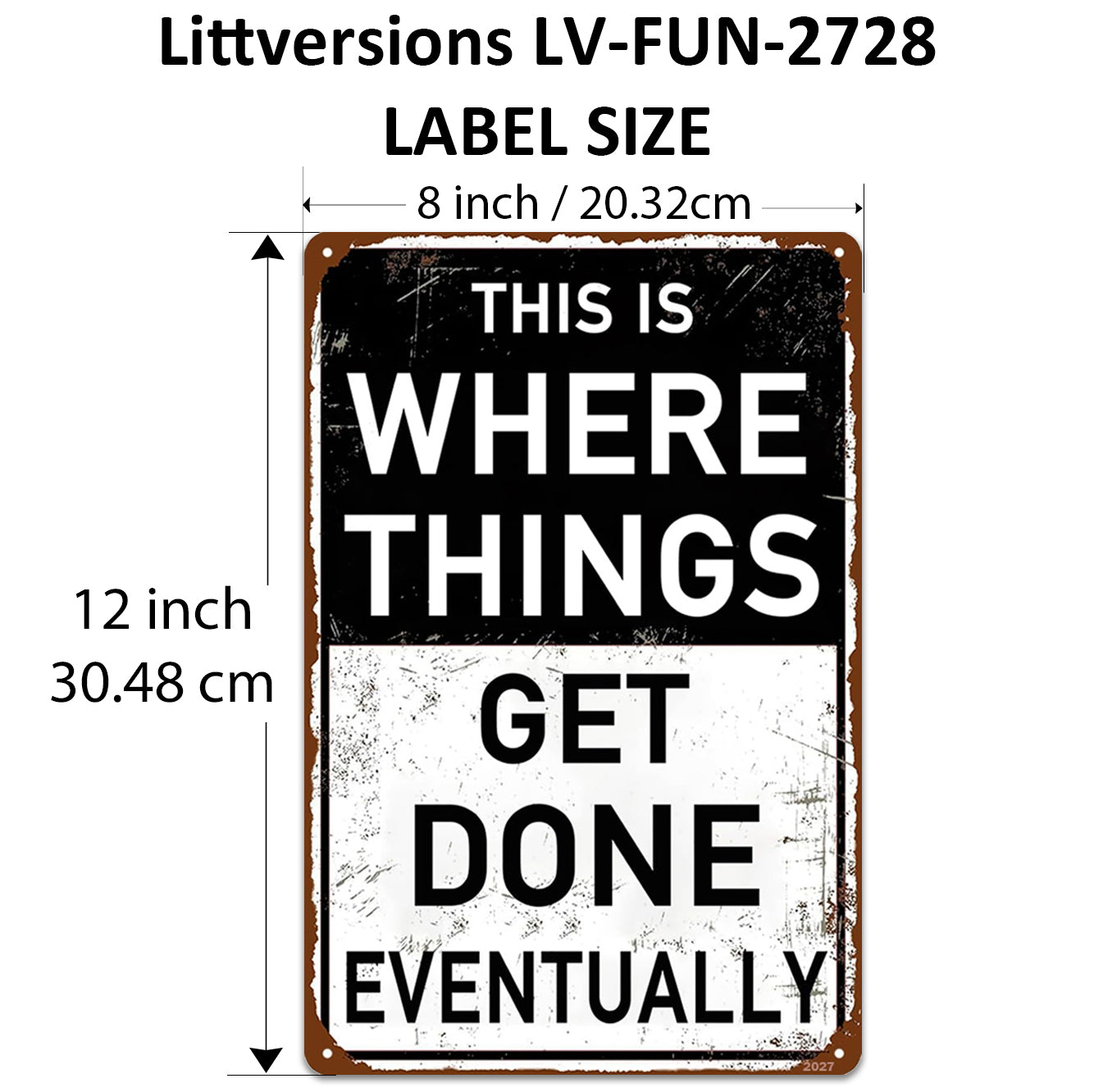 2 Pack  8"x12" Vintage Funny Garage Signs Vinyl Laminated Decals "Things Get Done Eventually" & "If something offends" Gift Home Garage ManCave Basement Workshop Toolshed Rustic Poster