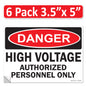Danger High Voltage Authorized Personnel Only OSHA WARNING Label Sign Decal 6 mil Laminated Engineer Grade UV Protected Red Black White ANSI NFPA Weather Resistant Indoor Outdoor 123697