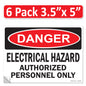 Danger Electrical Hazard, Authorized Personnel Only OSHA WARNING Safety Label Sign Decal 6 mil Laminated Engineer Grade UV Protected ANSI NFPA Weather Resistant Indoor Outdoor Use 40656