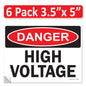 Danger High Voltage OSHA WARNING Safety Label Sign Decal 6 mil Laminated Engineer Grade UV Protected Red Black White ANSI NFPA Weather Resistant Indoor Outdoor Use 84877 84875 84876 89173