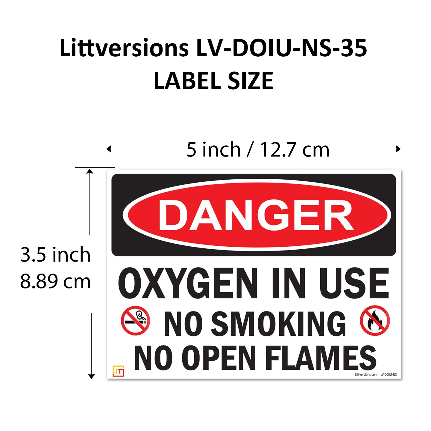 Danger Oxygen In Use No Smoking No Open Flames OSHA WARNING Safety Hazard Label Sign Decal 6 mil Laminated Engineer Grade UV Protected ANSI NFPA Weather Resistant Indoor Outdoor 42664