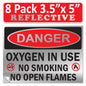 Danger Oxygen In Use No Smoking No Open Flames OSHA WARNING Safety Hazard Label Sign Decal 6 mil Laminated Engineer Grade UV Protected ANSI NFPA Weather Resistant Indoor Outdoor 42664