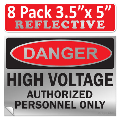 Danger High Voltage Authorized Personnel Only OSHA WARNING Label Sign Decal 6 mil Laminated Engineer Grade UV Protected Red Black White ANSI NFPA Weather Resistant Indoor Outdoor 123697