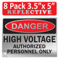 Danger High Voltage Authorized Personnel Only OSHA WARNING Label Sign Decal 6 mil Laminated Engineer Grade UV Protected Red Black White ANSI NFPA Weather Resistant Indoor Outdoor 123697