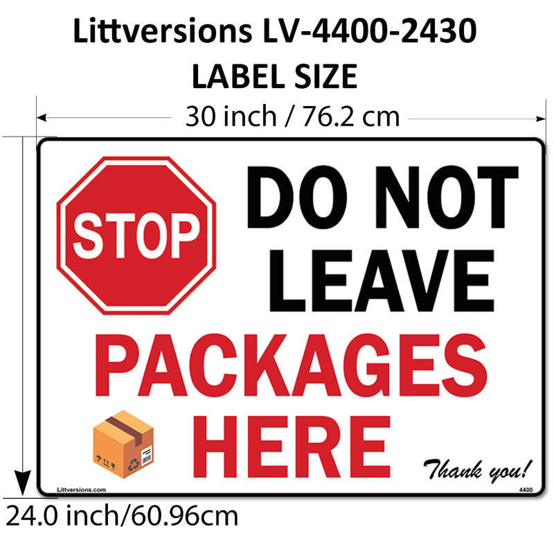 5 Pack 24"x30" Package Delivery Sign for Home, Office, Box, Front door, Porch Self-Adhesive "Do Not Leave Packages Here" Waterproof Sign for UPS, FedEx, Amazon, USPS, DHL Decal