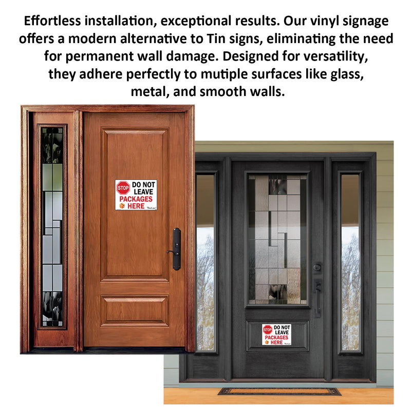 2 Pack 10"x14" Package Delivery Sign for Home, Office, Box, Front door, Porch Self-Adhesive "Do Not Leave Packages Here" Waterproof Sign for UPS, FedEx, Amazon, USPS, DHL Decal