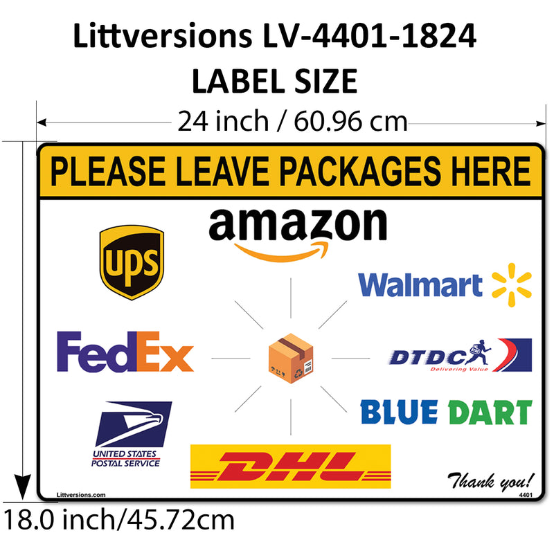 5 Pack 18"x24" Package Delivery Sign for Home, Office, Box, Front door, Porch Self-Adhesive "Please Leave Packages Here" Waterproof Sign for UPS, FedEx, Amazon, USPS, DHL Decal