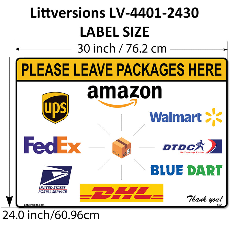 5 Pack 24"x30" Package Delivery Sign for Home, Office, Box, Front door, Porch Self-Adhesive "Please Leave Packages Here" Waterproof Sign for UPS, FedEx, Amazon, USPS, DHL Decal