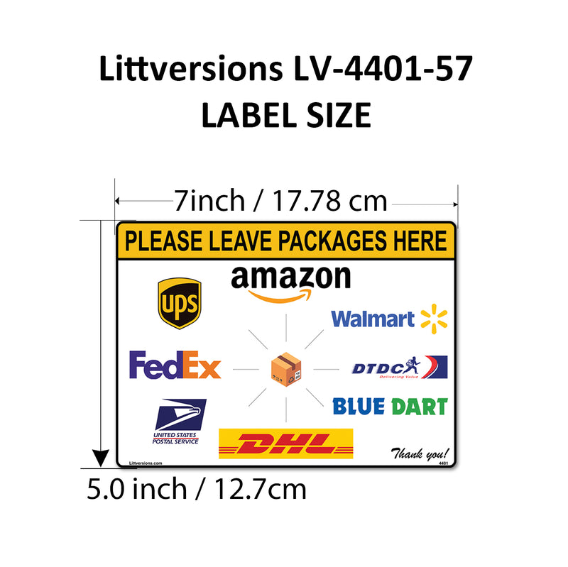 8 Pack 5"x7" Package Delivery Sign for Home, Office, Box, Front door, Porch Self-Adhesive "Please Leave Packages Here" Waterproof Sign for UPS, FedEx, Amazon, USPS, DHL Decal